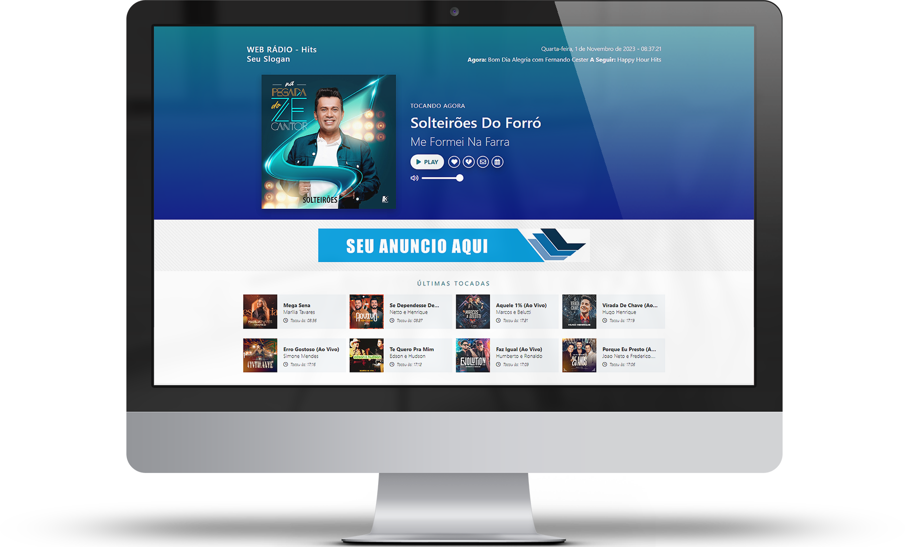 WebPlayer exclusivo SoundStream para rádios FM  com interface moderna e responsiva