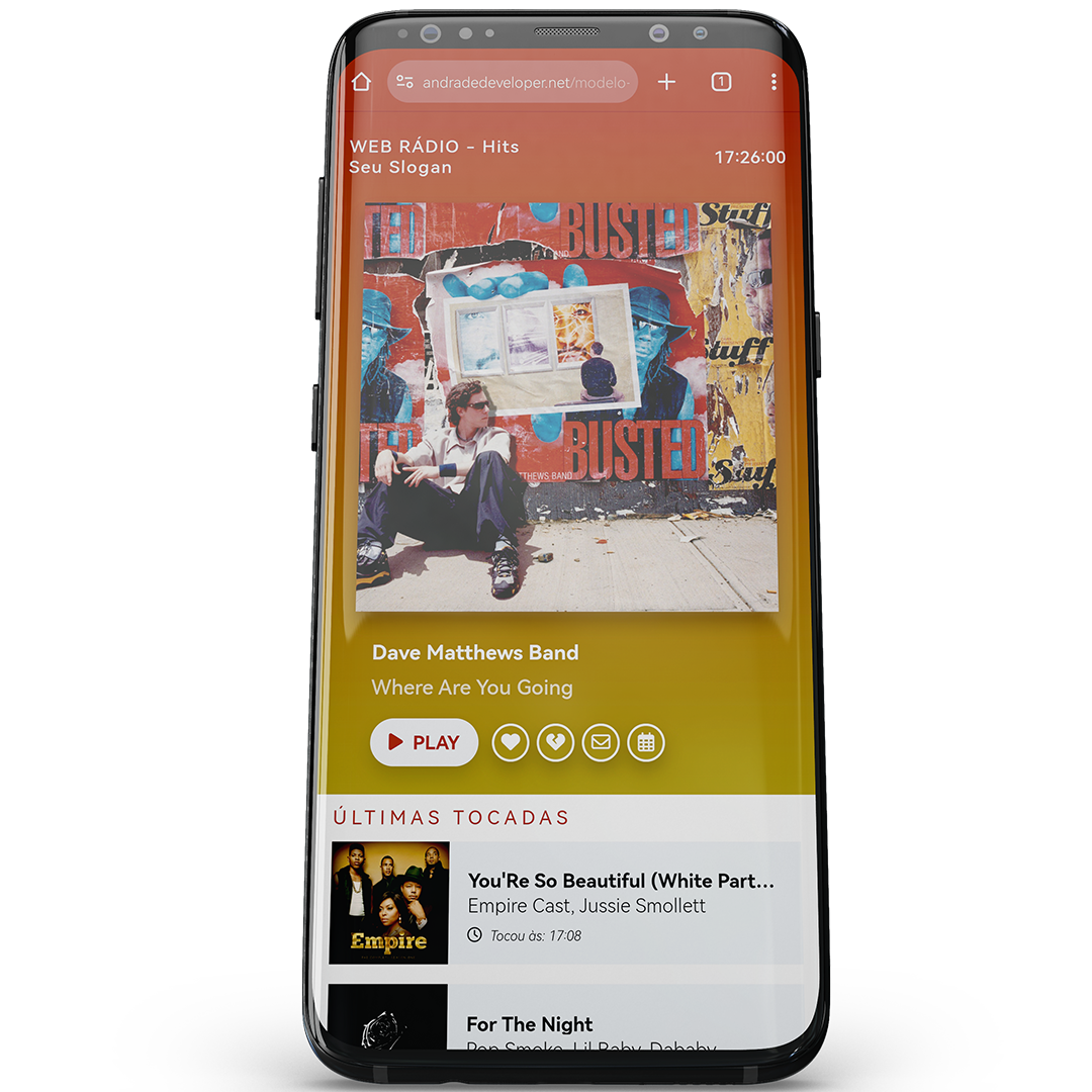 Interface responsiva do WebPlayer adaptável a dispositivos móveis